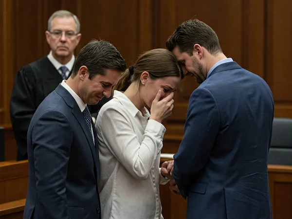 custody court case woman crying