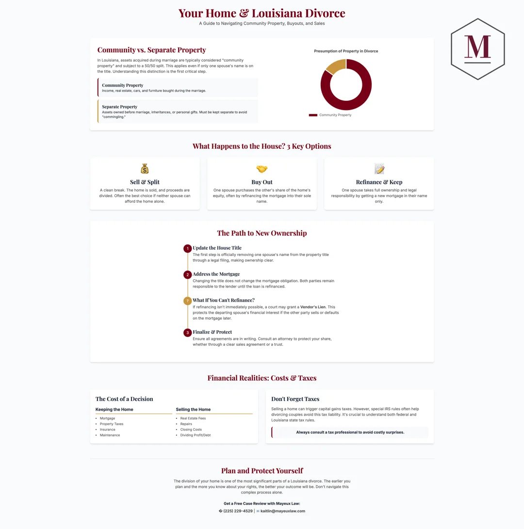 mayeux family law home community property infographic